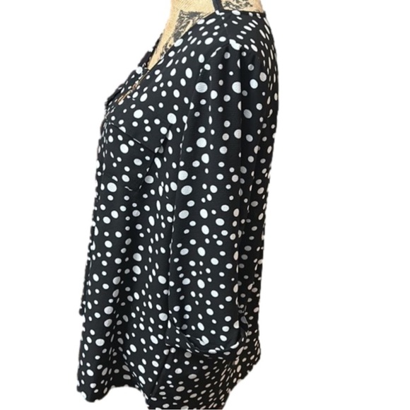 Cathy Tunic Black & White polka dot with accents EUC - Picture 3 of 7